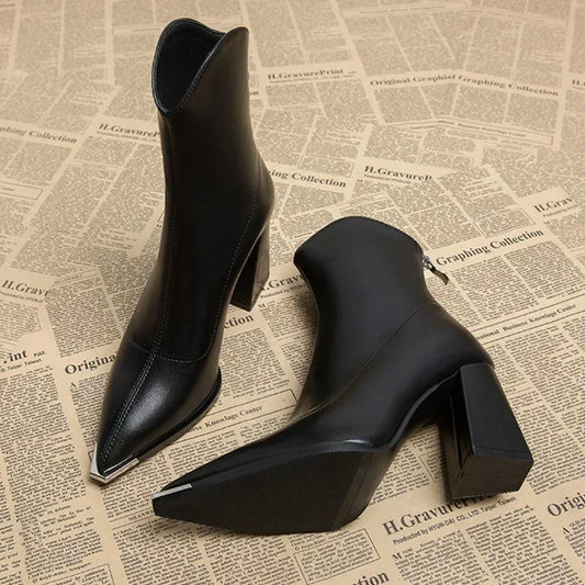 Relaxed Fit Leather Heels