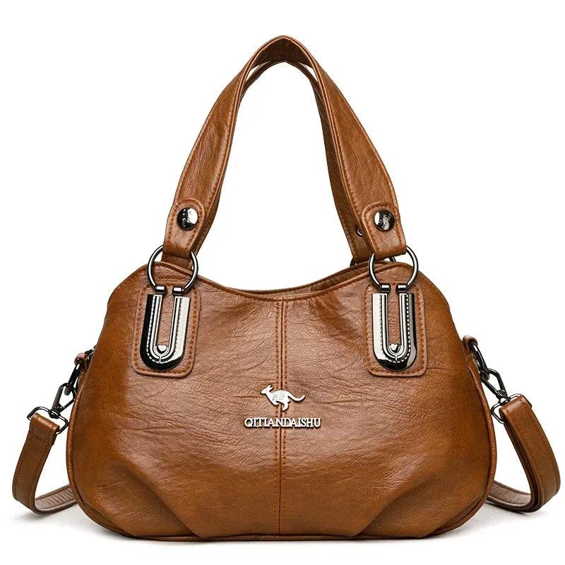 Soft Leather Dome Tote