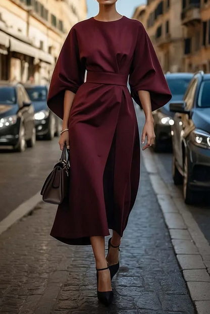 Elegant Dress with Wide Sleeves