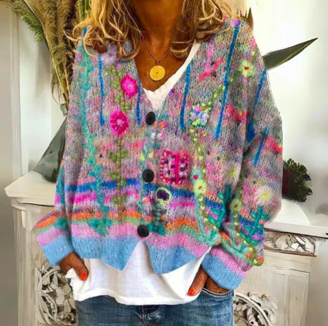 Floral Knit Cardigan