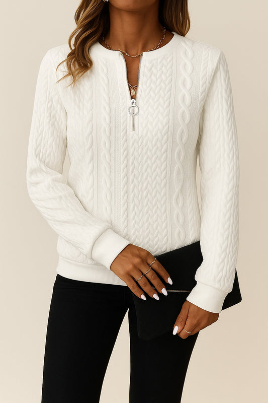 Zip-Up Knit Jumper
