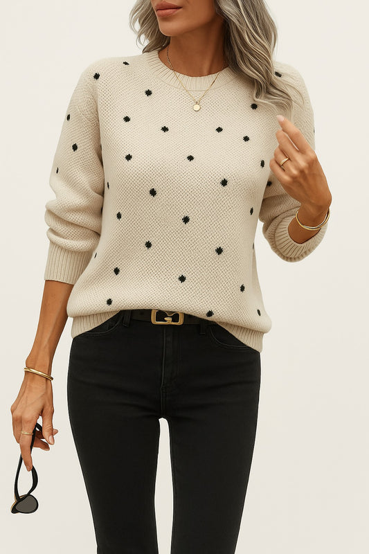 Polka Dot Knit Sweater