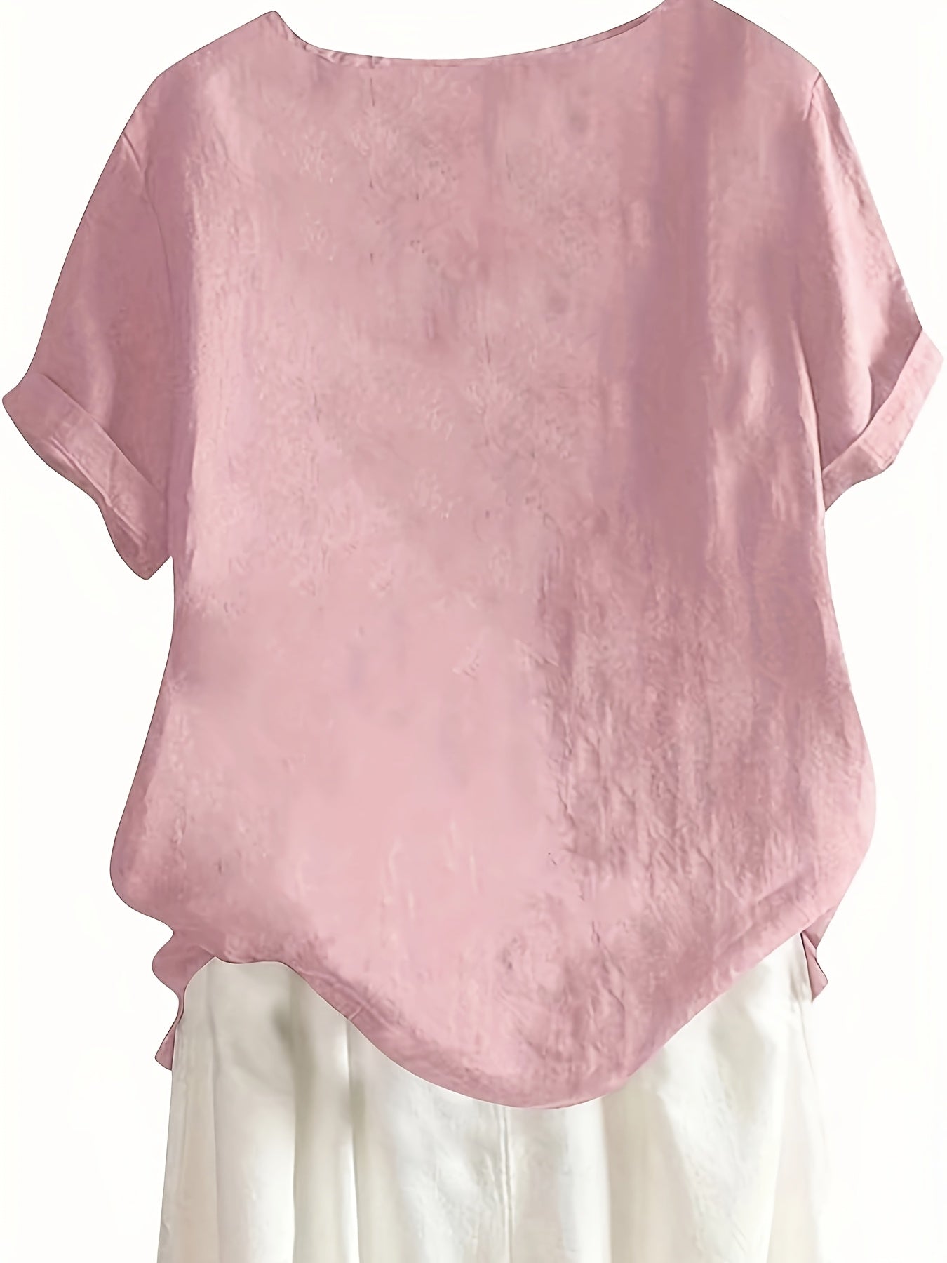 Elegant Button-Up Crew Neck Shirt