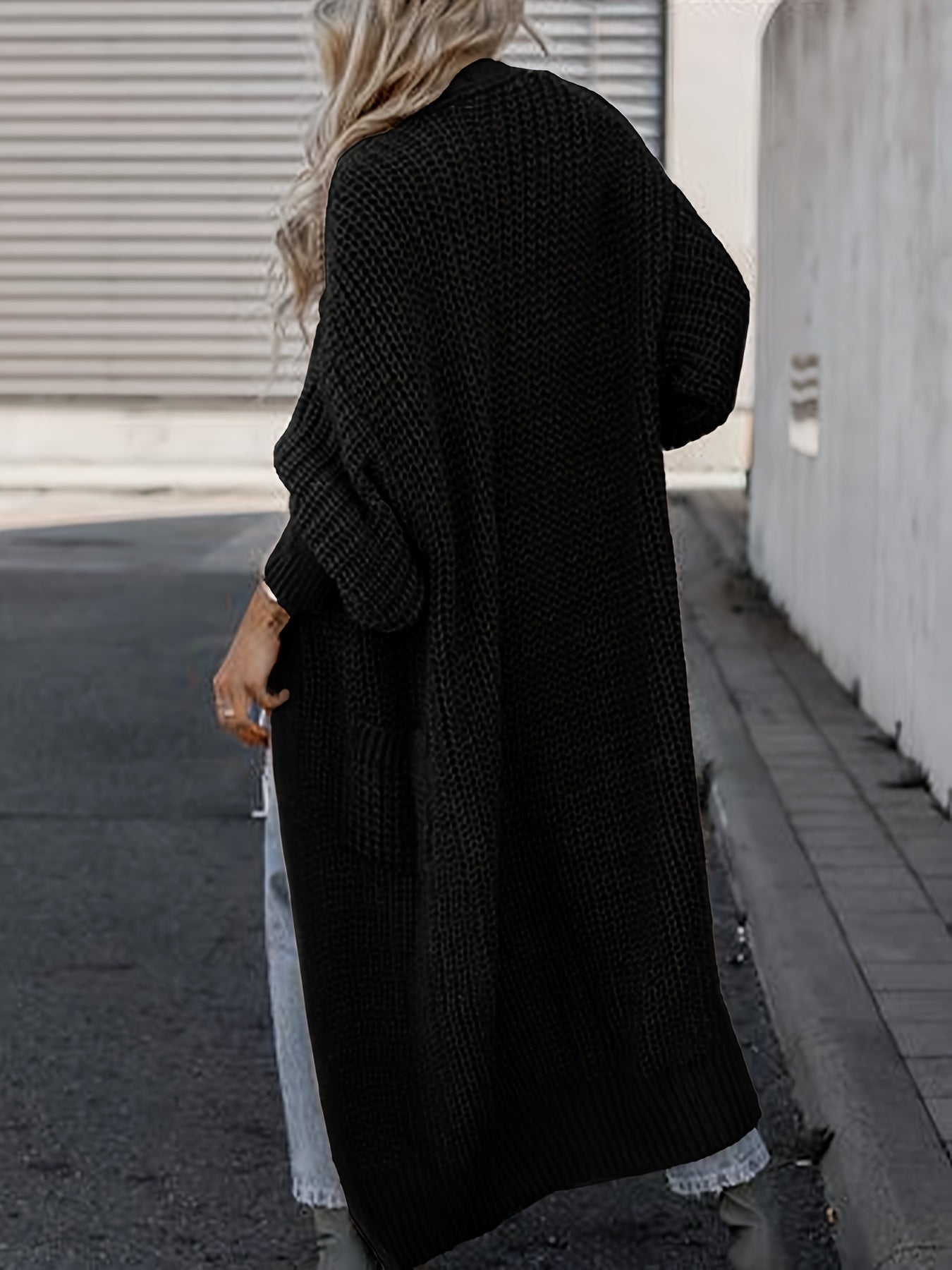 Deep V-Neck Ribbed Cardigan