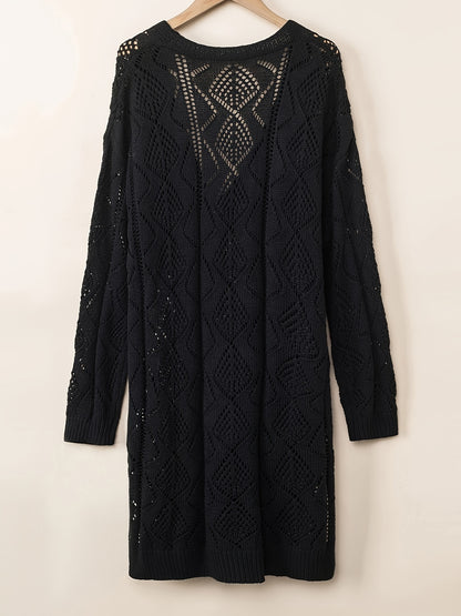 Stretchy V-Neck Knit Cardigan