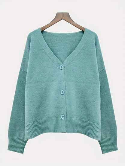 Vibrant V-Neck Knit Cardigan