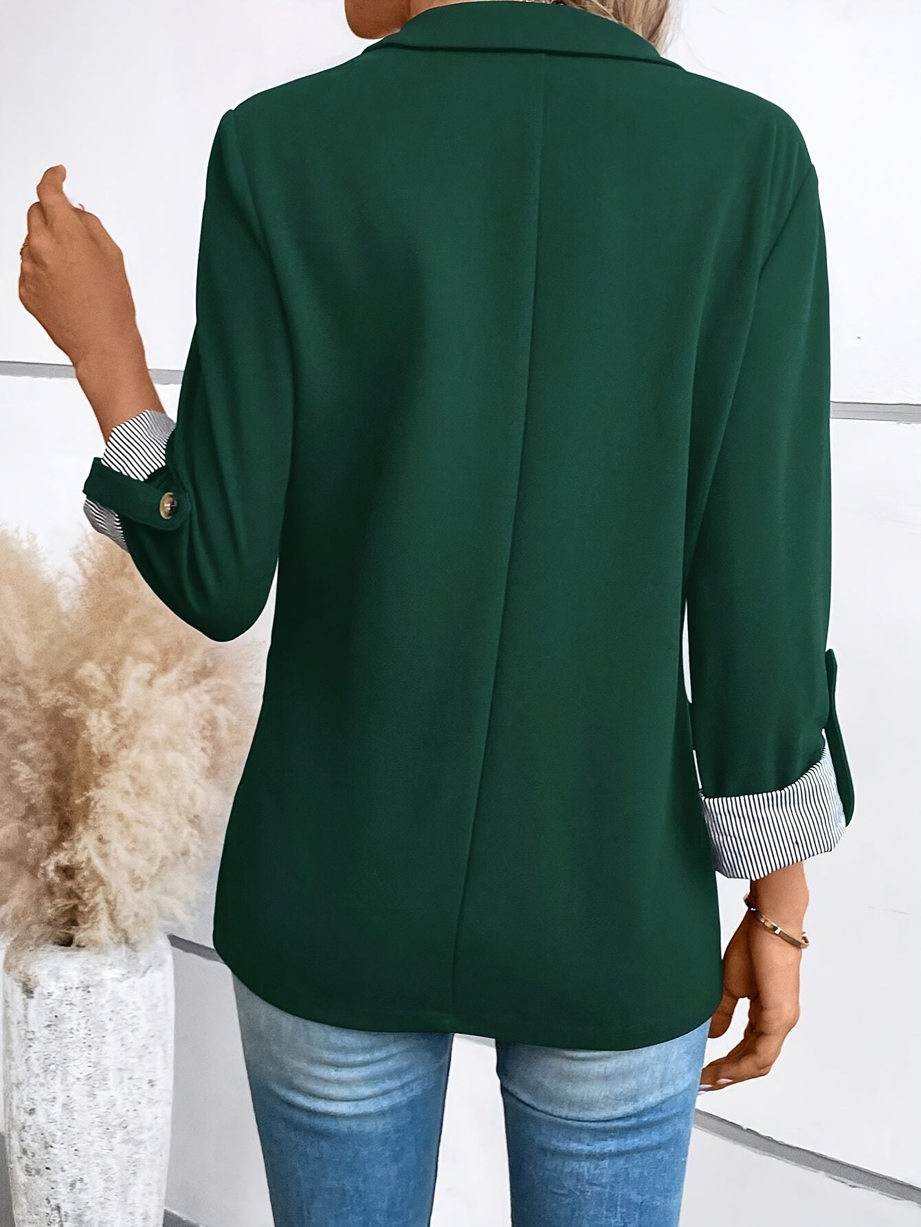 Button Front Lapel Blazer
