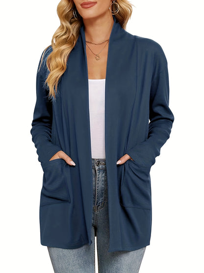 Cozy Open Front Cardigan with Pockets