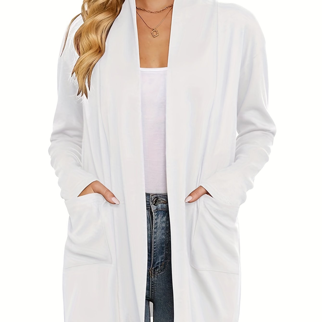 Cozy Open Front Cardigan with Pockets