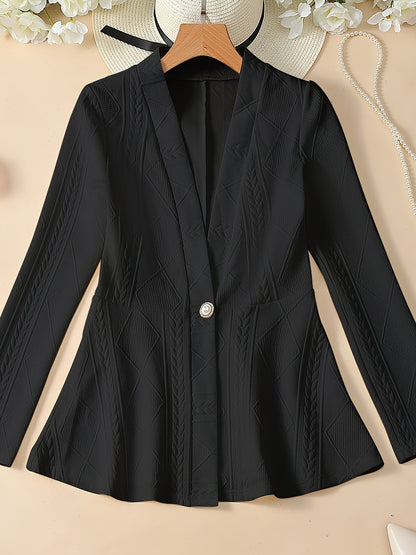 Textured Beaded Button Jacket