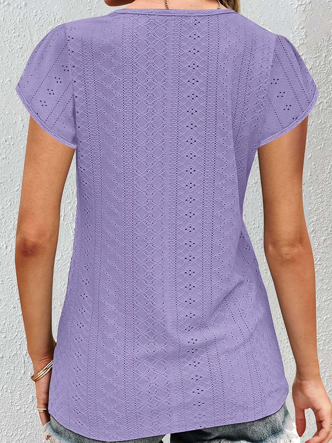 Ruffle Sleeve V-Neck Blouse