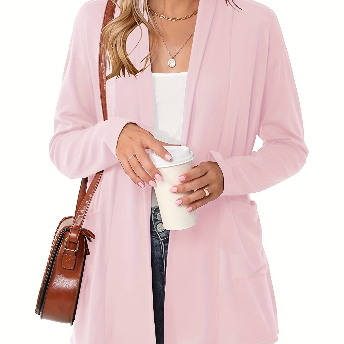 Cozy Open Front Cardigan with Pockets