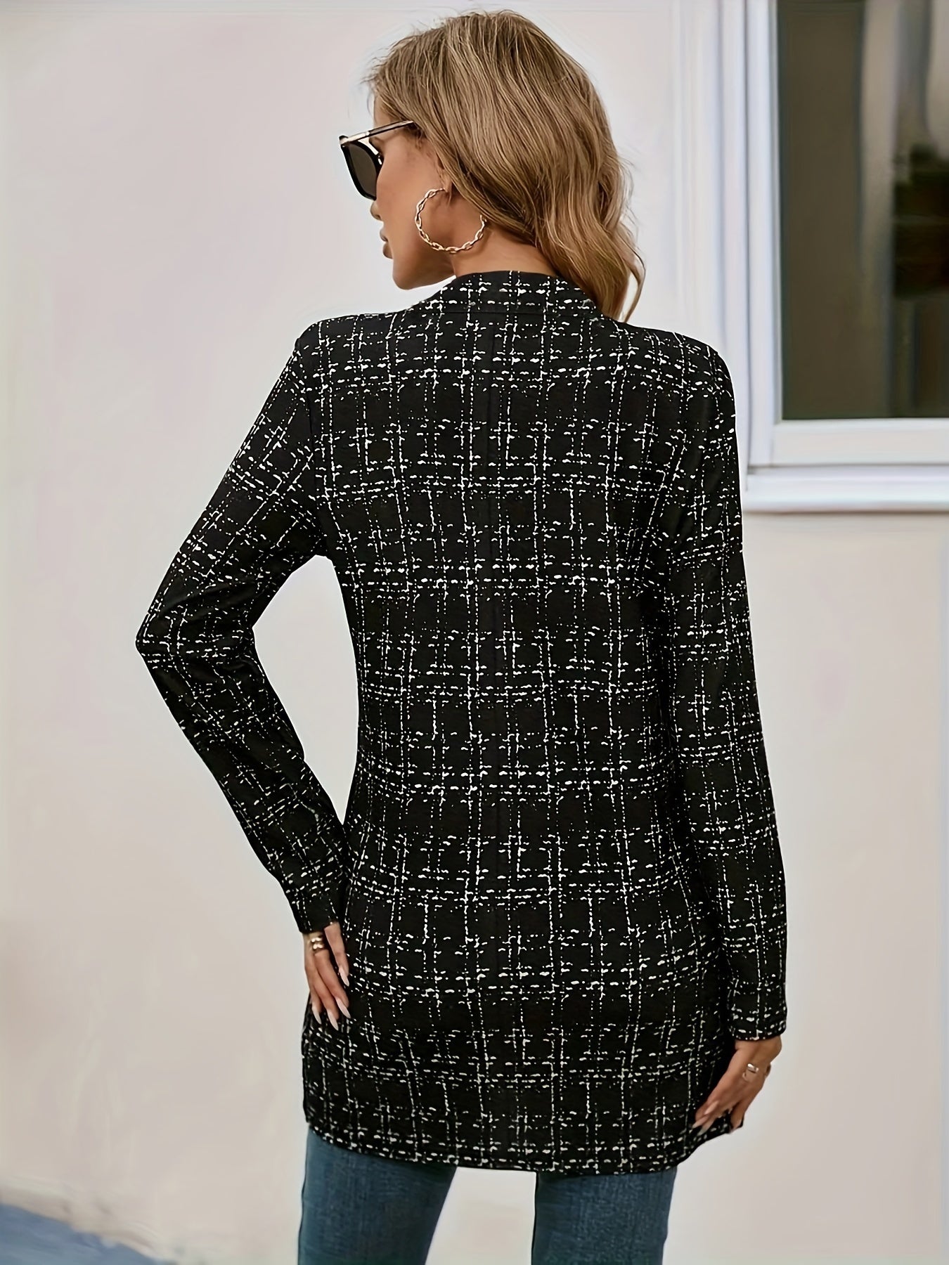 Colorblock Open Front Blazer