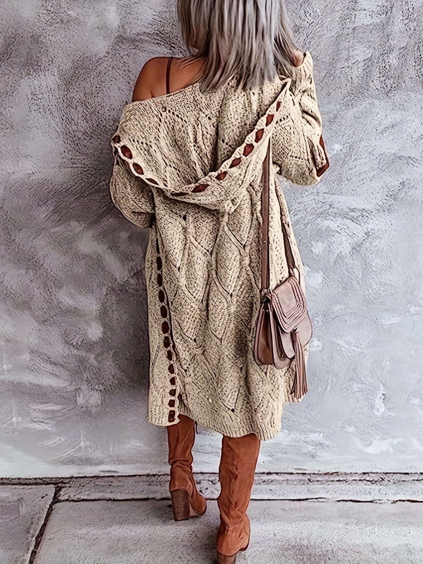 Vintage Textured Knit Cardigan