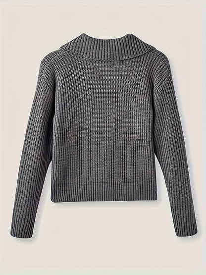 Loose Lapel Knit Sweater Jacket
