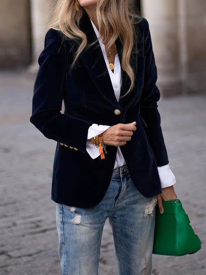 Retro Single-Button Blazer