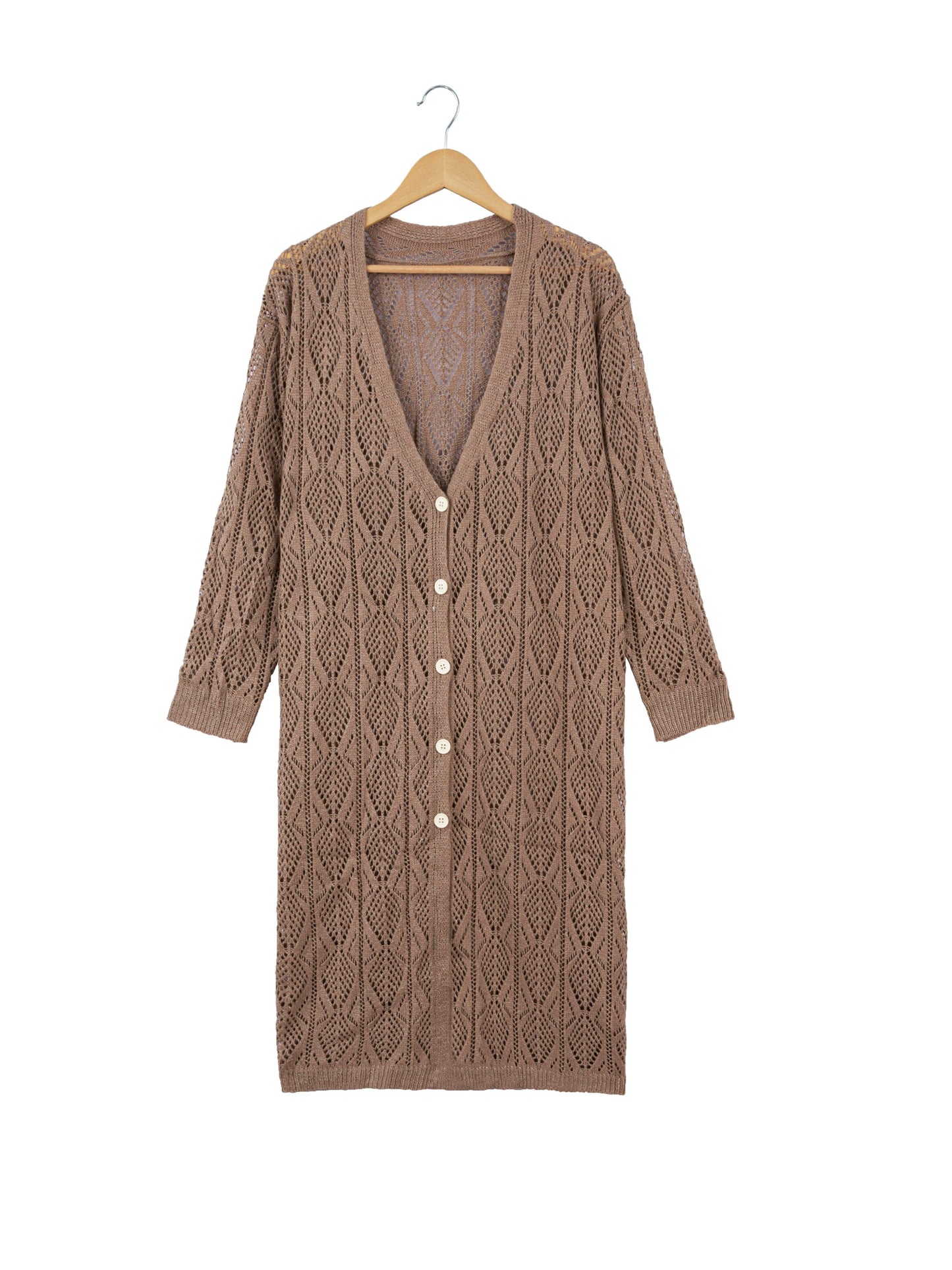 Hollow-Out Sweater Jacket