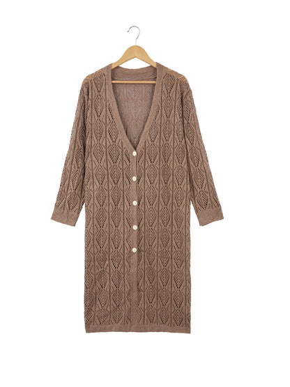 Hollow-Out Sweater Jacket