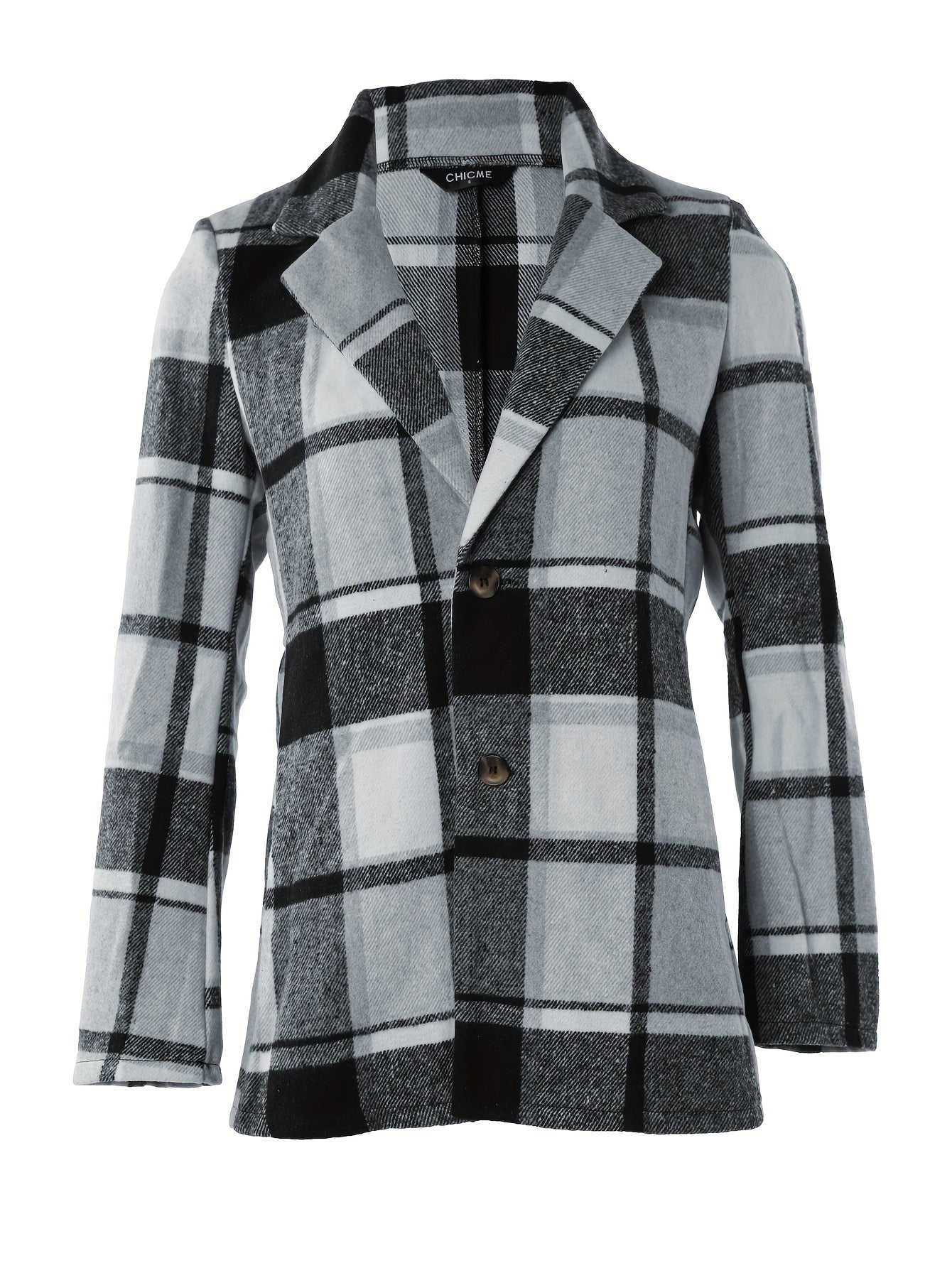 Plaid Lapel Coat