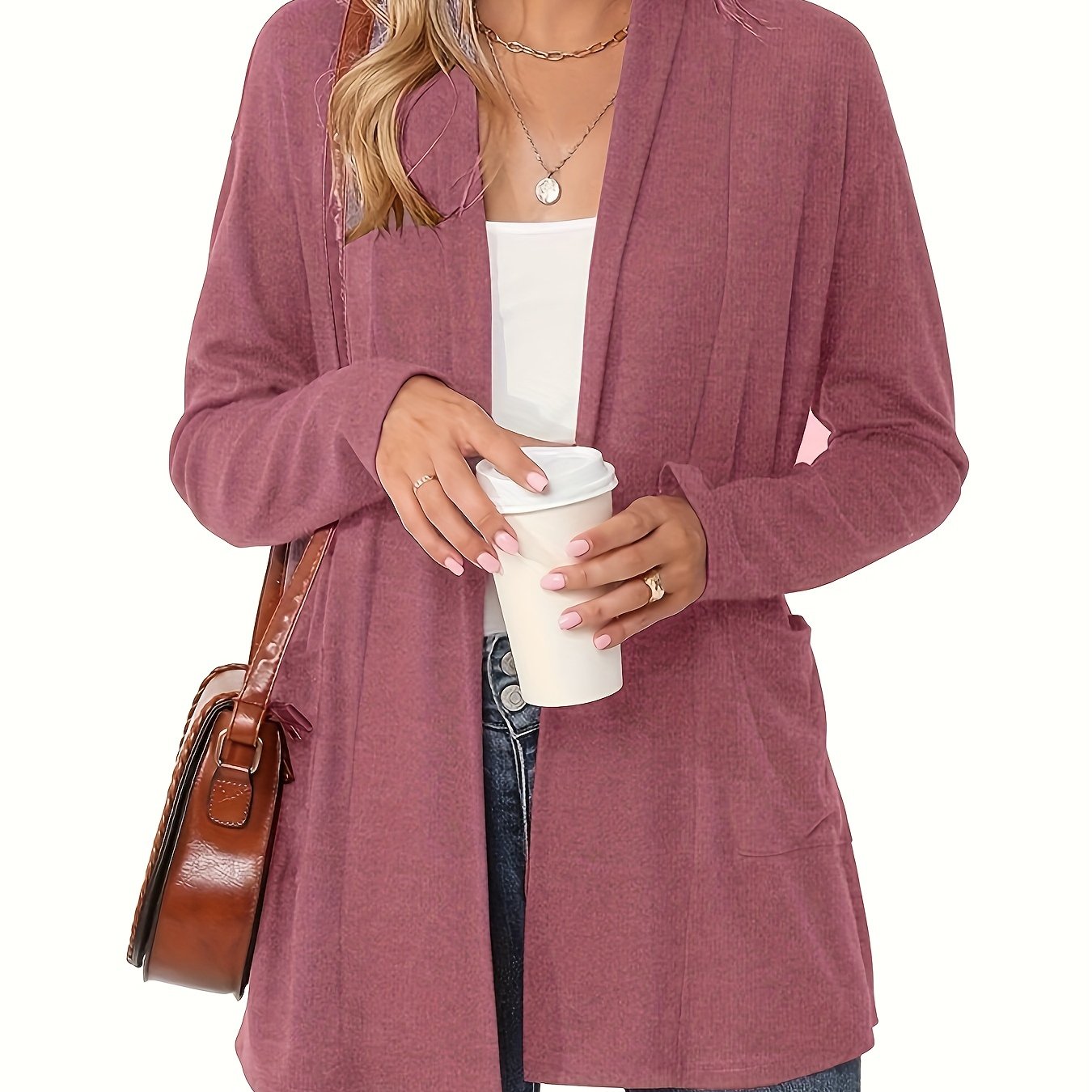 Cozy Open Front Cardigan with Pockets