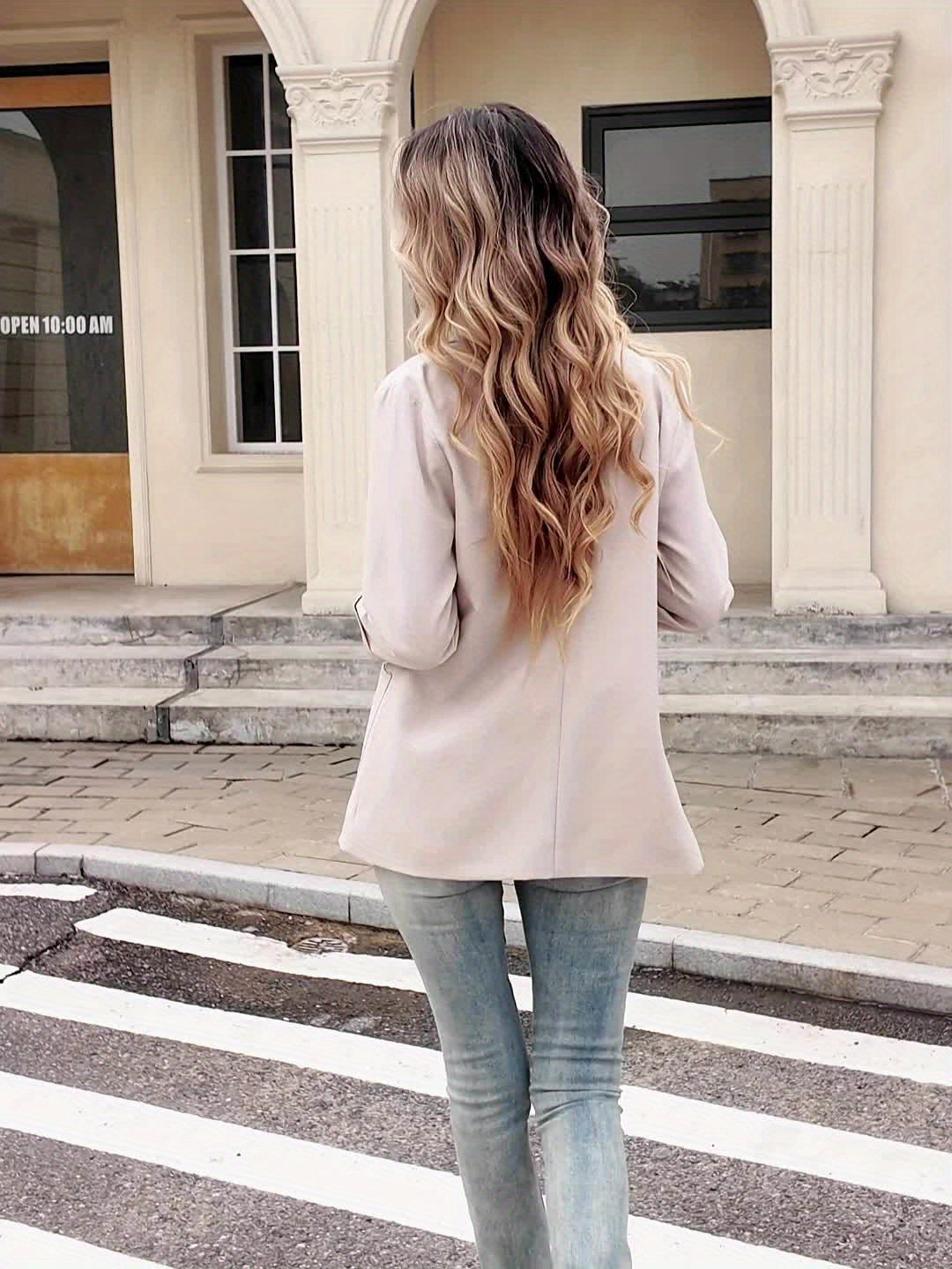 Casual Button-Front Blazer