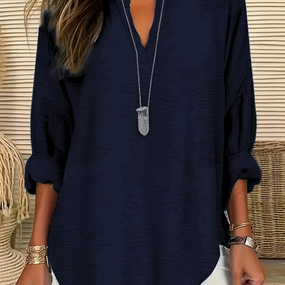 Loose Fit V-Neck Blouse