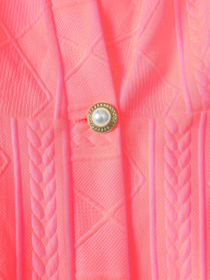 Textured Beaded Button Jacket