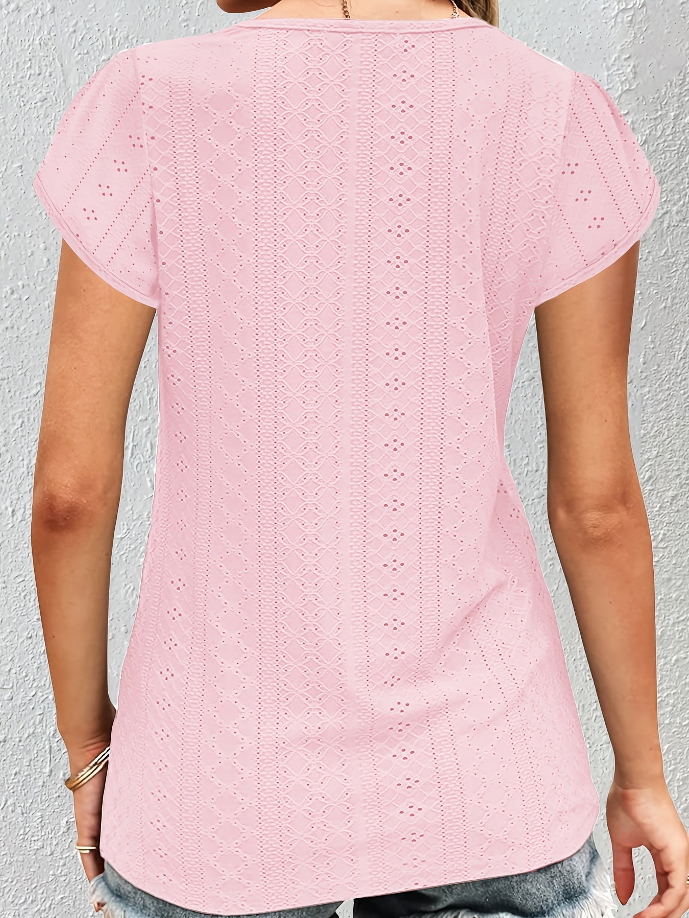 Ruffle Sleeve V-Neck Blouse