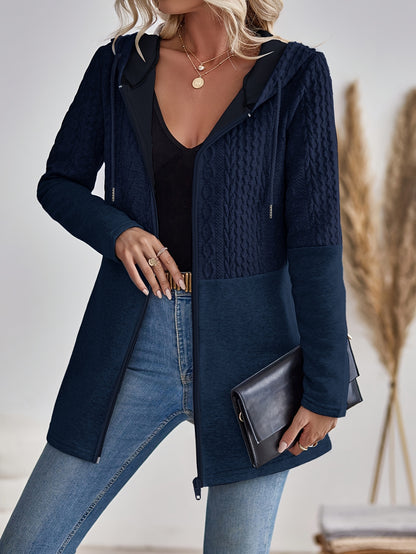 Hooded Zip-Up Cardigan