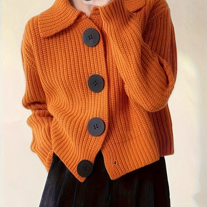 Loose Lapel Knit Sweater Jacket