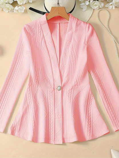 Textured Beaded Button Jacket