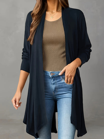 Lightweight Asymmetric Hem Cardigan