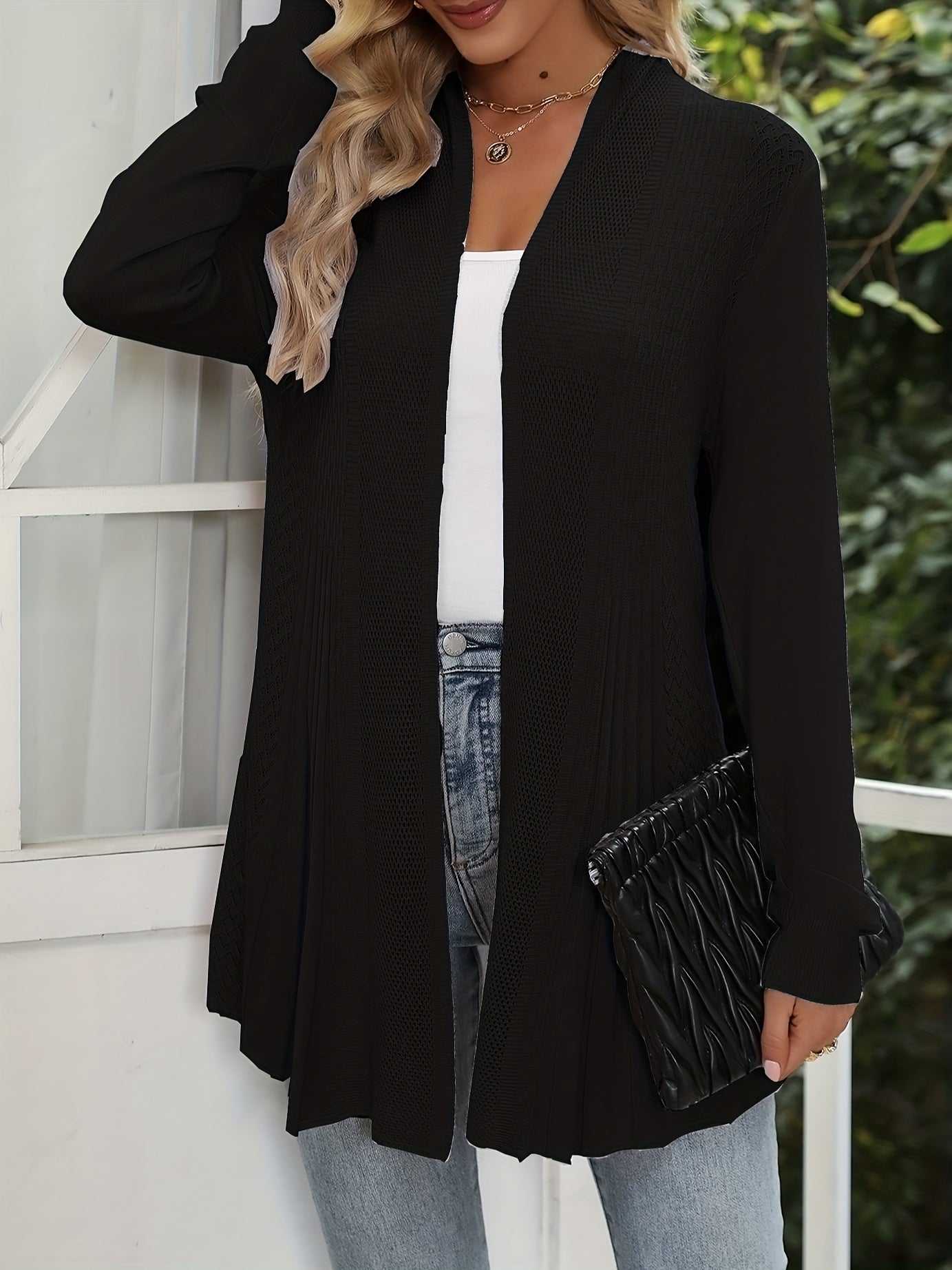 Lace Detail Long Cardigan