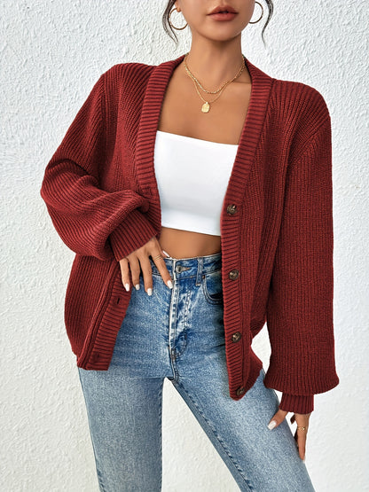 Elegant Knit Cardigan with Button Front