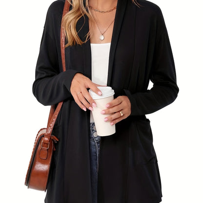 Cozy Open Front Cardigan with Pockets