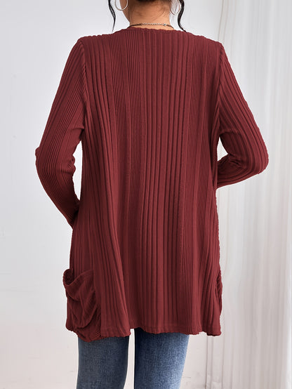 Ribbed Drop Shoulder Cardigan