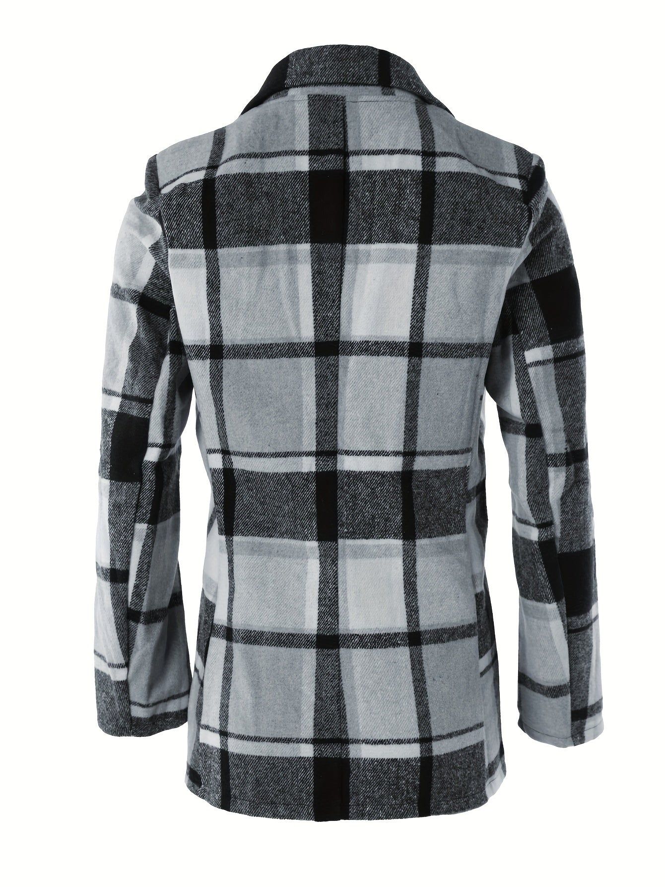 Plaid Lapel Coat