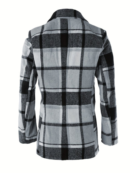 Plaid Lapel Coat