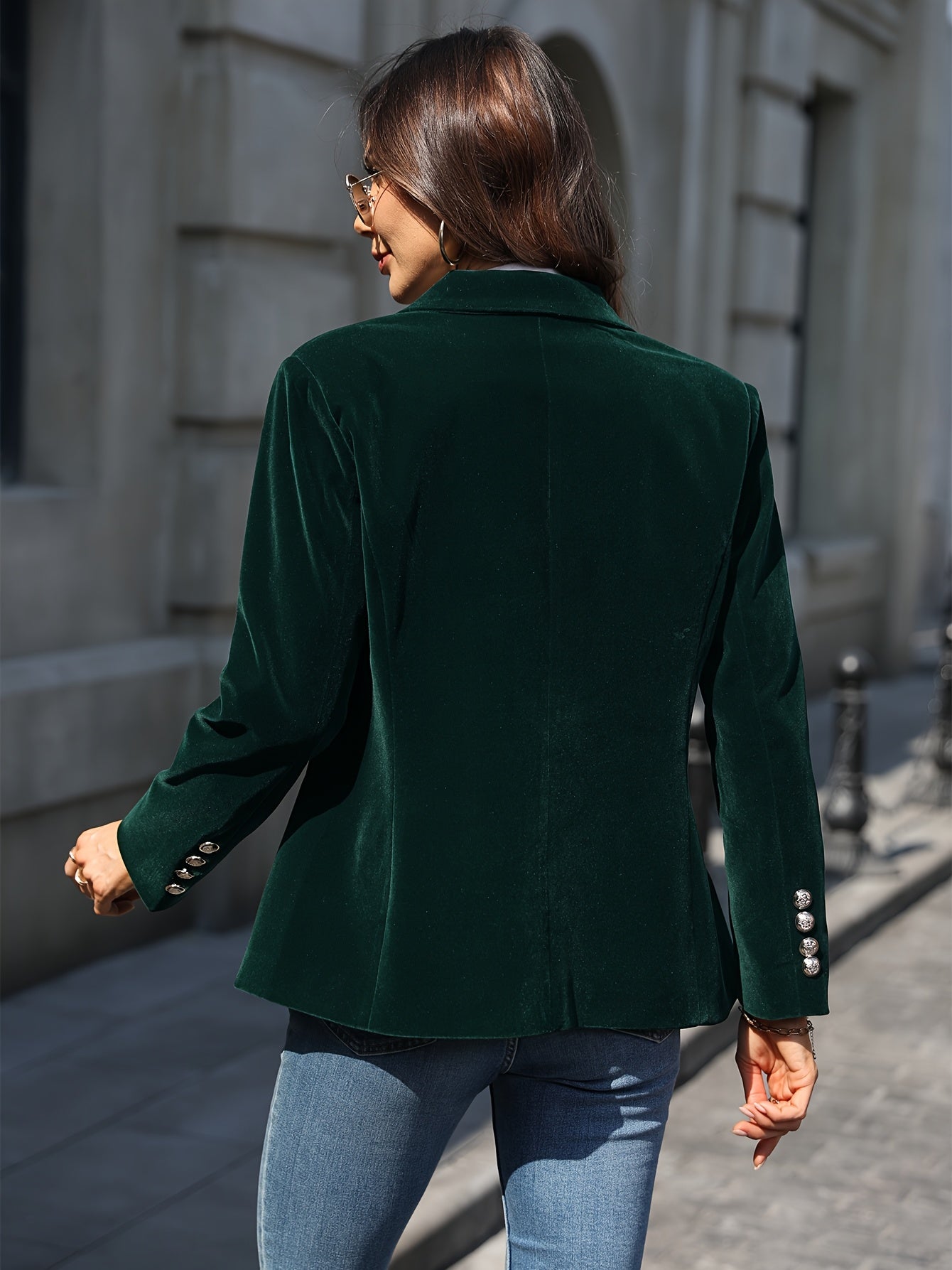 Retro Single-Button Blazer
