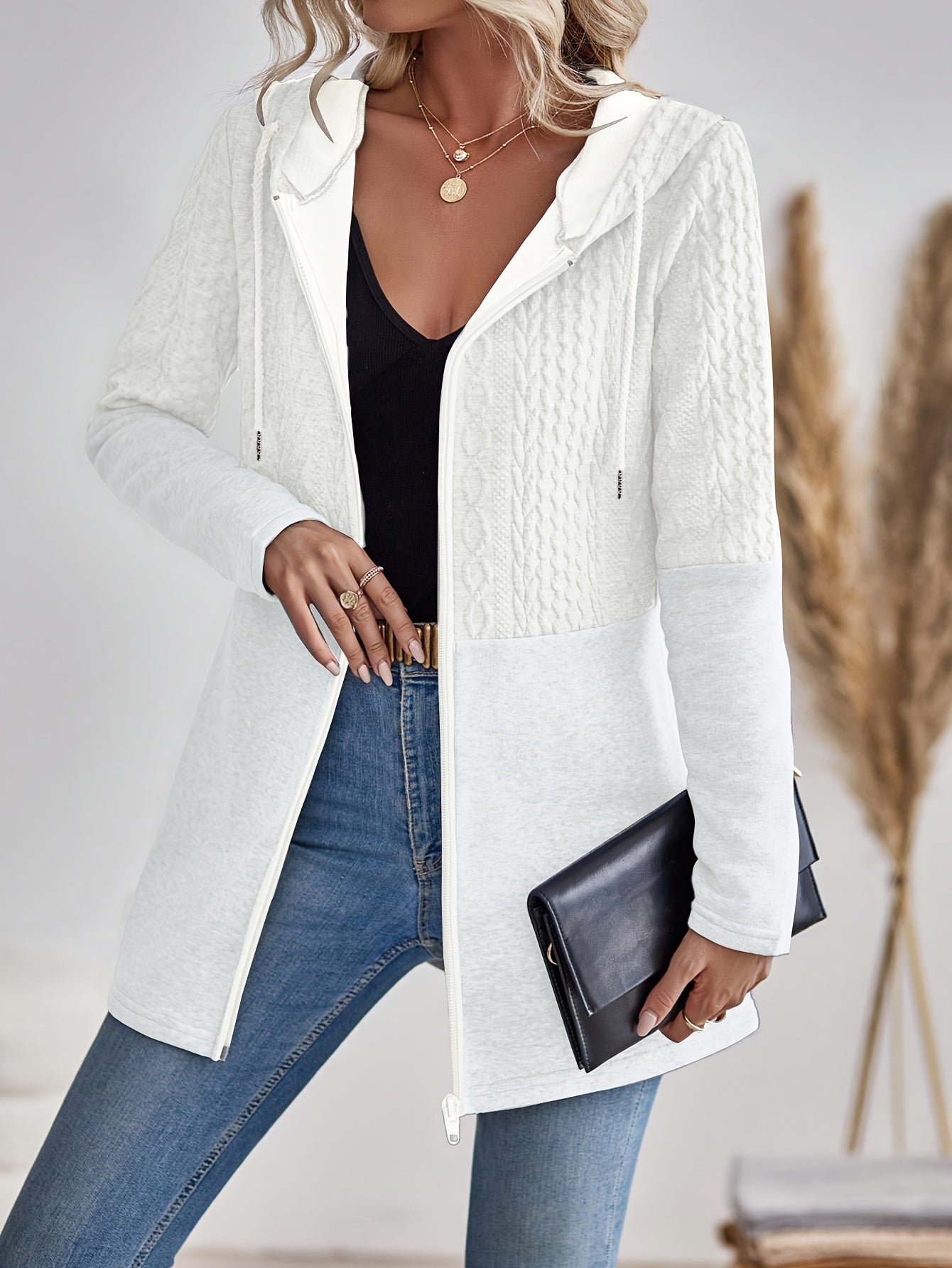 Hooded Zip-Up Cardigan