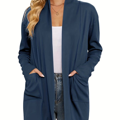 Cozy Open Front Cardigan with Pockets