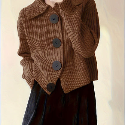 Loose Lapel Knit Sweater Jacket