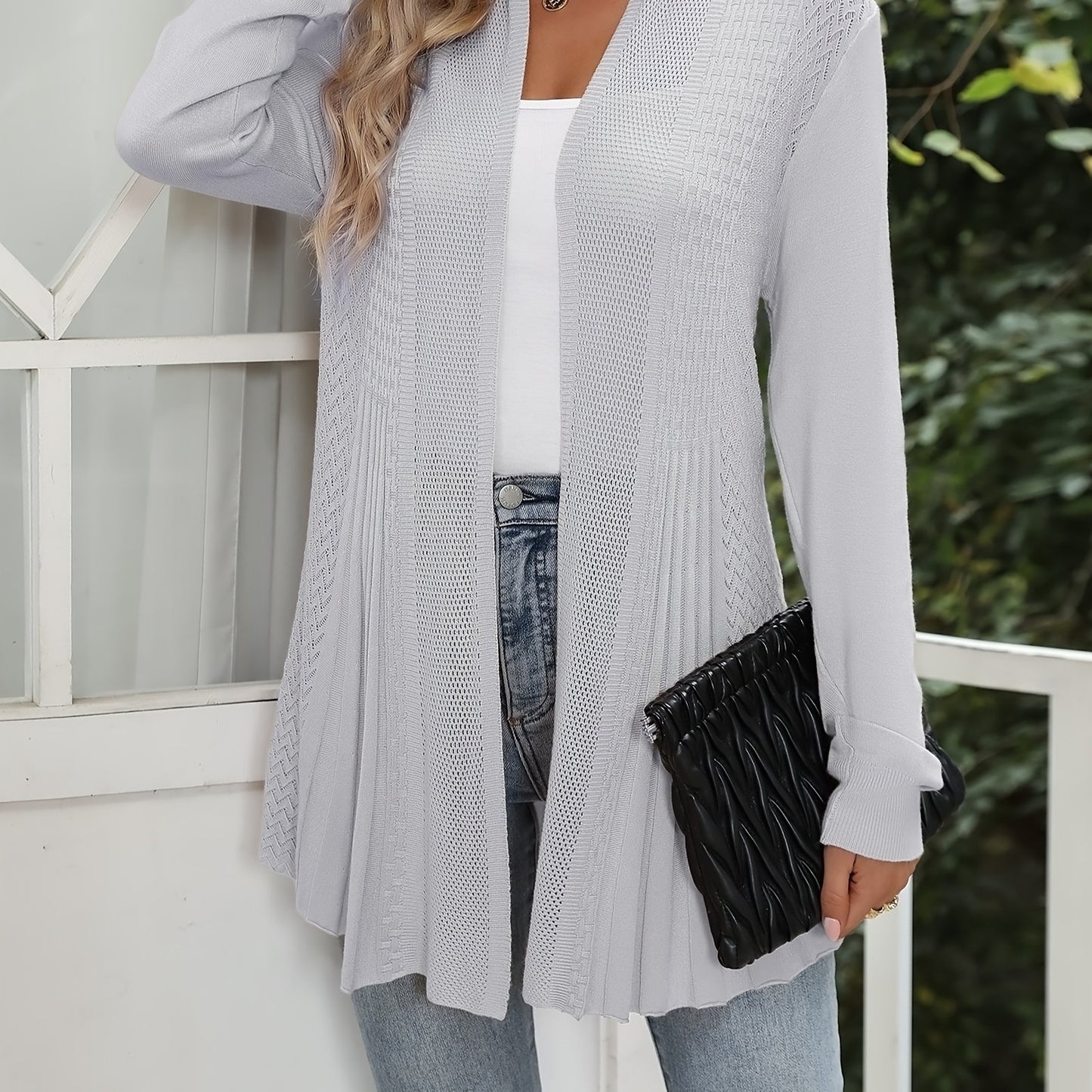 Lace Detail Long Cardigan