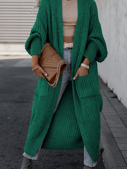 Deep V-Neck Ribbed Cardigan