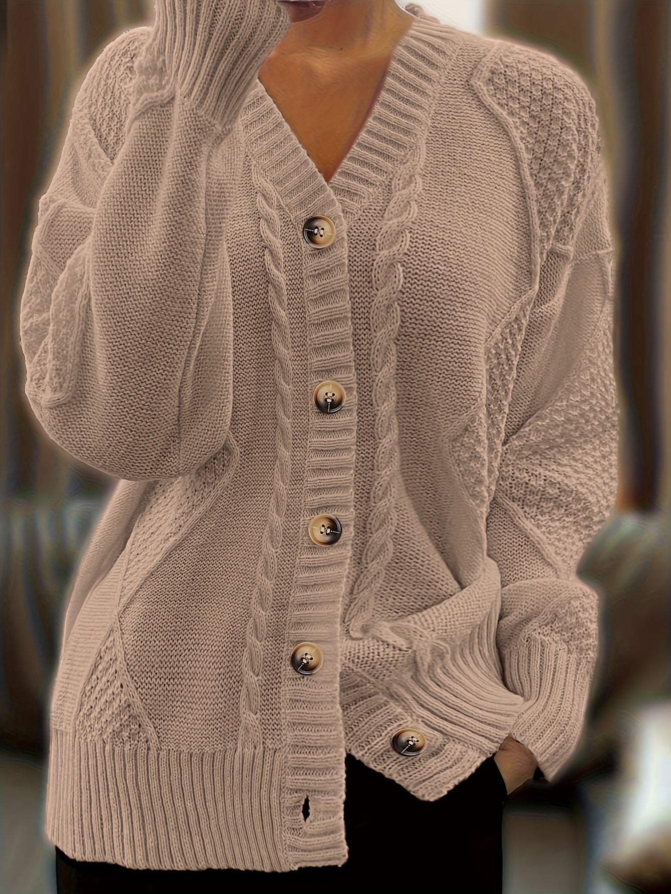 Essential V-Neck Knit Cardigan
