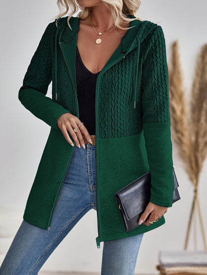 Hooded Zip-Up Cardigan