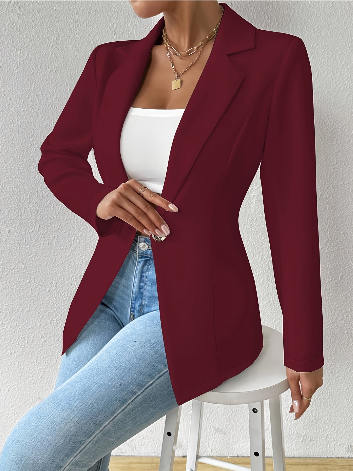 Single-Button Casual Blazer