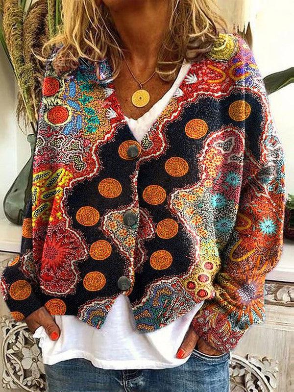 Colorful Boho Knit Sweater
