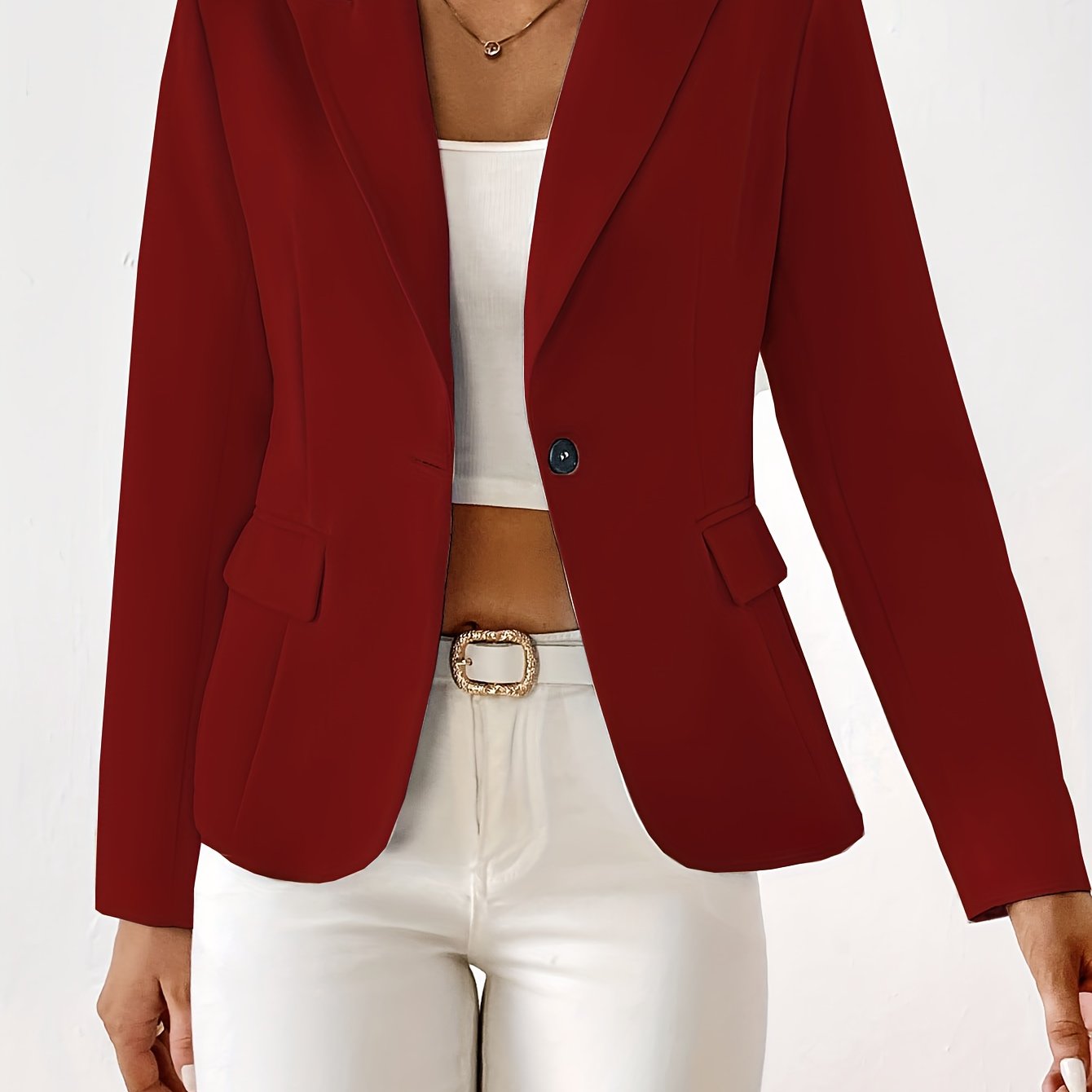 Classic Button Front Blazer