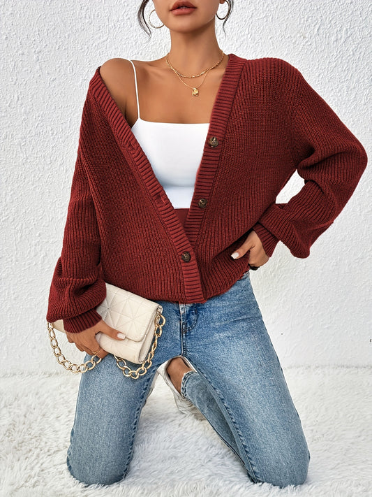 Elegant Knit Cardigan with Button Front